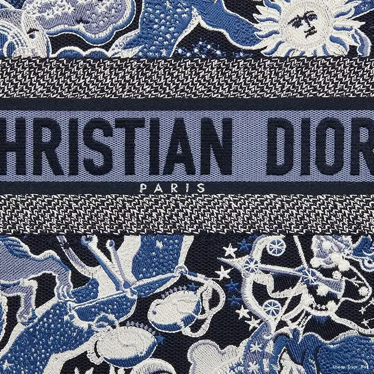 Cheap Dior Bag Blue Zodiac Tote Canvas Book Dior Fantastico Motif 0508